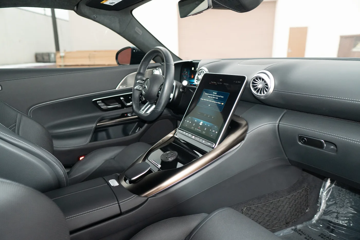 The dashboard and center console of a Mercedes-AMG SL