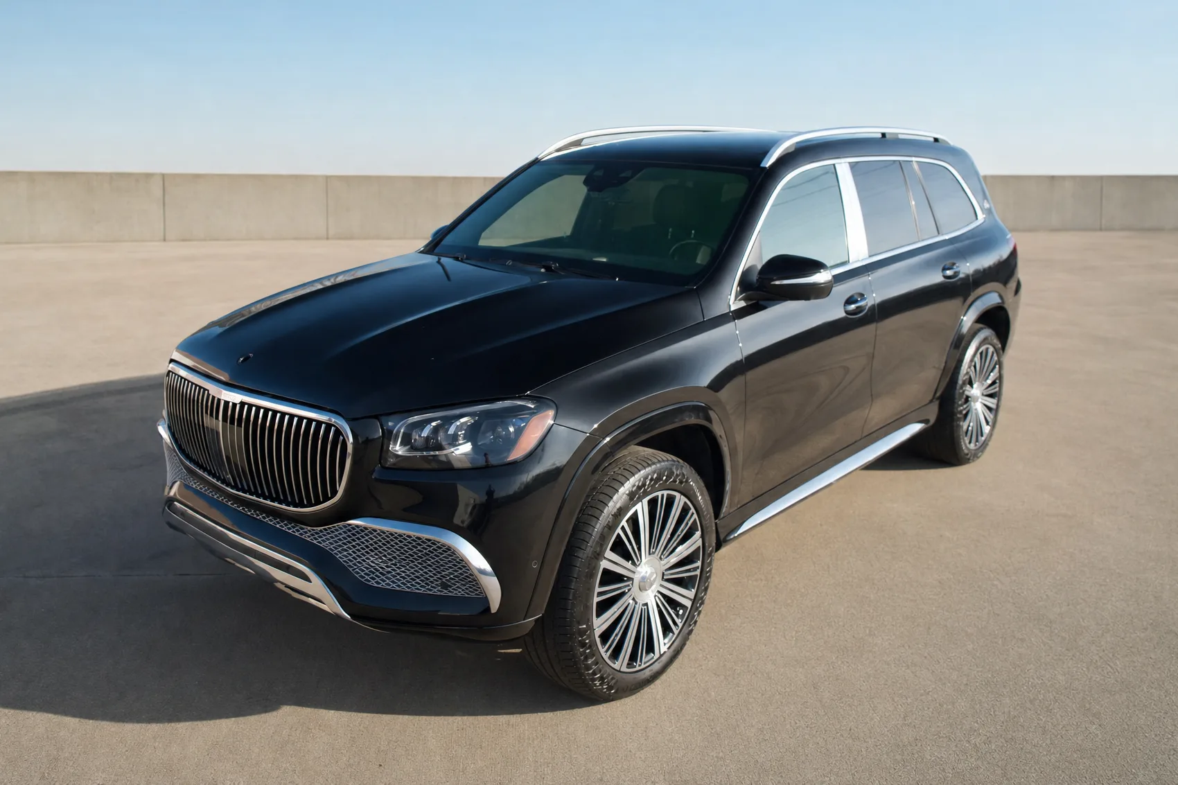 A black Mercedes-Maybach GLS after ceramic coating